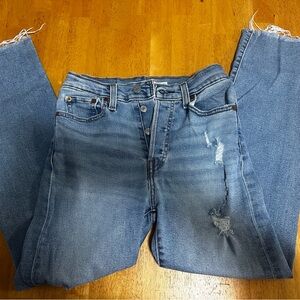 Women's Blue Distressed Jeans